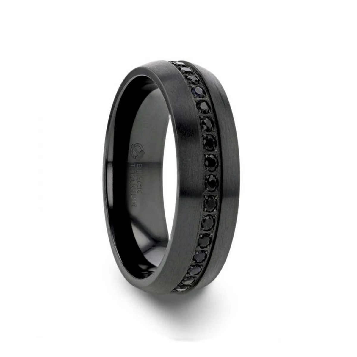 TALON Black Titanium Ring with Black Sapphires - 6mm - 8mm