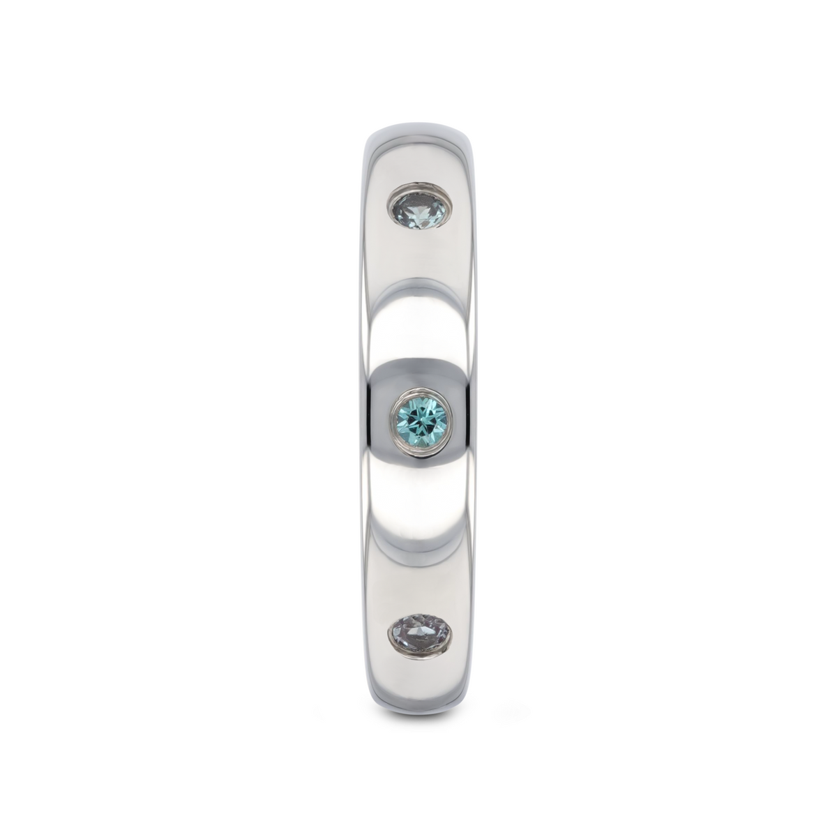 ALEX Polished Domed Tungsten Carbide Ring with Alexandrite Setting - 4mm