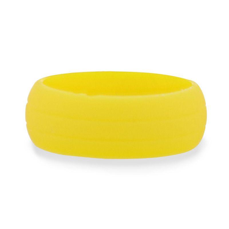 DOROTHY Dual Groove Silicone Ring for Men and Women Yellow Comfort Fit Hypoallergenic Remix - 8mm