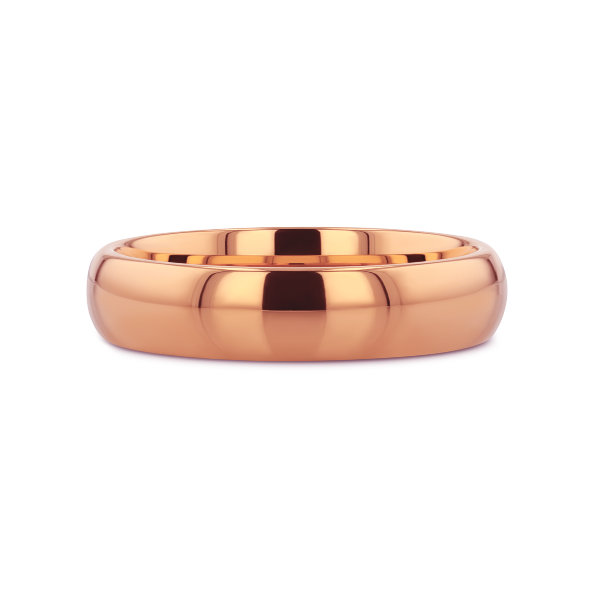 SOL Traditional Domed Rose Gold Plated Tungsten Carbide Wedding Ring - 4mm - 8mm