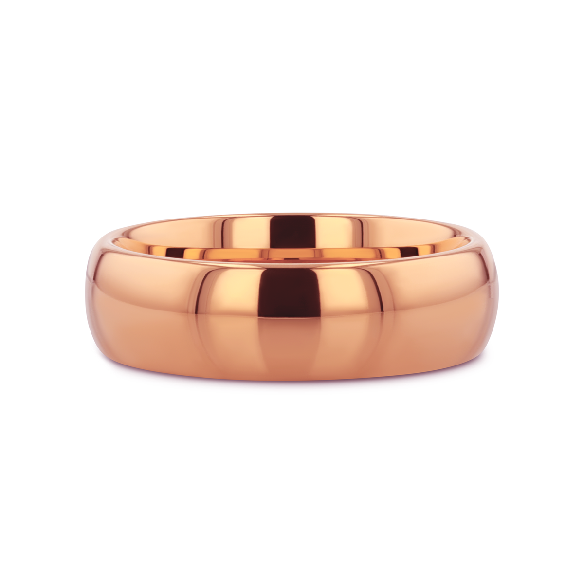 SOL Traditional Domed Rose Gold Plated Tungsten Carbide Wedding Ring - 4mm - 8mm
