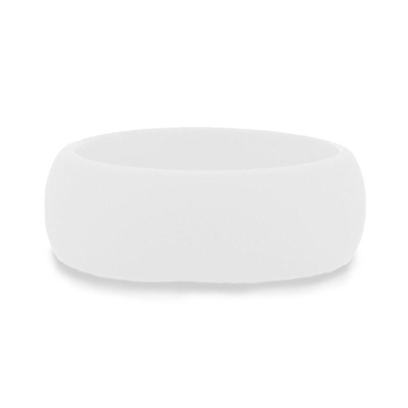 COCO Silicone Ring for Men and Women White Comfort Fit Hypoallergenic Remix - 8mm