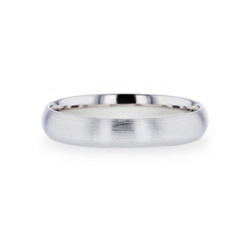 EMPEROR Silver Brushed Finish Domed Wedding Band - 4mm & 8mm