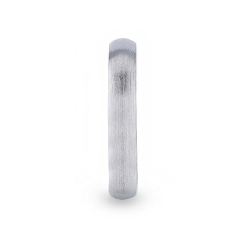 EMPEROR Silver Brushed Finish Domed Wedding Band - 4mm & 8mm